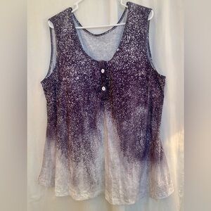 NWT Brown/White Print Poly/Spandex Cami w/ Built in Bra Size 2X